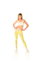 Nanette -- Women's Floral Yoga Pants -- Yellow