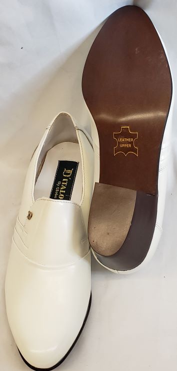 Ozzy -- Men's Cuban Heel Slip-On Dress Shoe White / 7D Ozzy -- Men's Cuban Heel Slip-On Dress Shoe White / 7D