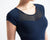 Pandora -- Women's Fitness T-shirt with Built-in Bra -- Navy Blue