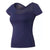 Pandora -- Women's Fitness T-shirt with Built-in Bra -- Navy Blue