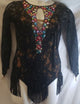 Parsons -- Women's Long Sleeve Latin Rhythm Dress -- Black Multi