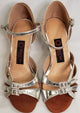 2.5" Paz -- Flare Heel Latin Sandal -- Silver