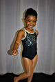 Pepper -- Children's Gymnastics Leotard -- Black/Silver