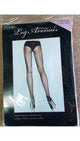 Piper -- Women's Nylon Fishnet Pantyhose with Backseams -- Black