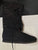 Renaissance -- Women's Flat Heel Boots -- Black Suedine