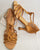 3" Rosalia -- Flare Heel Latin Sandal -- Tan Satin