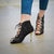 3.3" Rose II -- Women's Lace-Up Ballroom Boot -- Black Lace