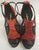 3" Taija -- Women's Latin Sandal -- Black Satin/Red Glitter