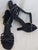 2.5" Tammy -- Flare Heel Latin Sandal -- Black Satin/Glitter