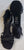 2.5" Tammy -- Flare Heel Latin Sandal -- Black Satin/Glitter