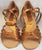 2.5" Tatiana Flared Heel Latin Sandal -- Cinnamon Satin