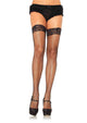 Terra -- Women's Fishnet Stay Up Stockings with Lace Top -- Black