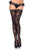 Therese -- Women's Floral Lace Thigh High -- Black