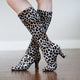 2.2" Tina -- Women's Pull-On Knee Sock Boots -- Leopard