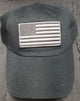 USA Flag Cotton Baseball Cap -- Black