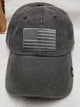 USA Flag Cotton Baseball Cap -- Grey