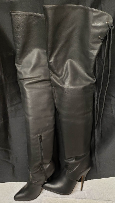5" Veda -- Womens' Thigh High Dress Boots -- Black 5" Veda -- Womens' Thigh High Dress Boots -- Black