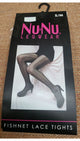 Ximena -- Women's Nylon Fishnet Lace Tights -- Black