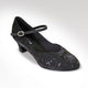 1.75" Gladys -- Closed Toe Ballroom Shoe -- Black Silk/Sequins