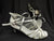 2.38" Brandy -- Flare Heel Latin Sandal -- Silver Satin - Teddy Shoes