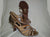 3.38" Vera-- Flare Heel Latin Sandal -- Bronze Satin