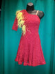 Camila – Women's Latin Rhythm Dress – Red with Siam Crystals
