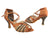 2.5" Rosalie -- Women's Flare Heel Latin Sandal -- Dark Tan Satin