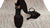 2.75" Gerri - Flare Heel Latin Sandal -- Black Suede