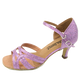 2.5" Gloria -- Flare Heel Latin Sandal -- Lavender Glitter