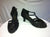 2.5" Angelina -- Flare Heel Latin Sandal -- Black Satin - Teddy Shoes