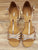 2.5" Guilia -- Flare Heel Latin Sandal with Rhinestones -- Dark Tan Satin - Teddy Shoes
