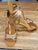 2.5" Guilia -- Flare Heel Latin Sandal with Rhinestones -- Dark Tan Satin - Teddy Shoes