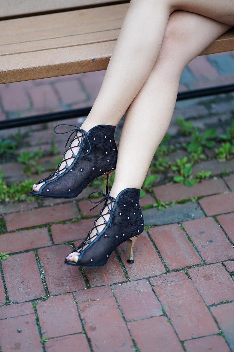 Black and gold lace up boots clearance