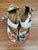 3.5" Jorjet -- Women's Flare Heel Latin Sandal -- Multi Flower/White Snake