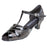 1.5" Marie -- Thick Heel Latin Sandal -- Black Patent/Gold - Teddy Shoes