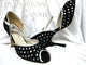 3.5" Nuevaluna -- Tango Shoe -- Black/Silver Polka Dots