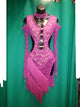 Paulina -- Fuschia Lace Latin Rhythm Dress with Regular and AB Crystals