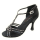 3" Rosaly -- Women's Latin Ballroom Sandal -- Black Satin