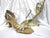 3" Marianne -- Flare Heel Latin Sandal -- Gold/Silver