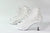3" Rose -- Women's Lace-Up Boot -- White Lace with Silver Heel