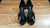 2" Sabrina -- Women's Silver Flare Heel Latin Sandal -- Black Satin - Teddy Shoes