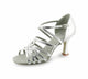 2.5" Brenda -- Flare Heel Latin Sandal -- Silver
